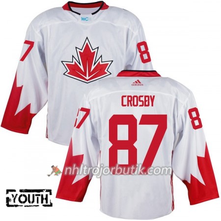 Kanada Tröja Sidney Crosby 87 World Cup 2016 Barn Vit